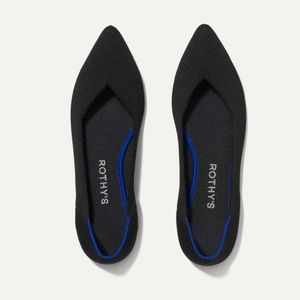 Rothy’s The Point Classic Black Solid Washable and Sustainable Flat Shoes